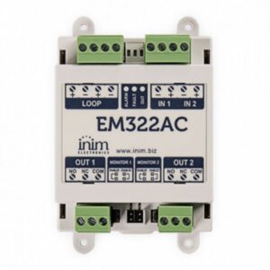 מודול Inim EM322AC, שני כניסות ושני יציאות ממסר ב־230VAC
